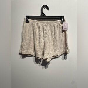 Auden Women’s Cozy Ribbed pajamas bottoms/Shorts Oatmeal Size XS NWT